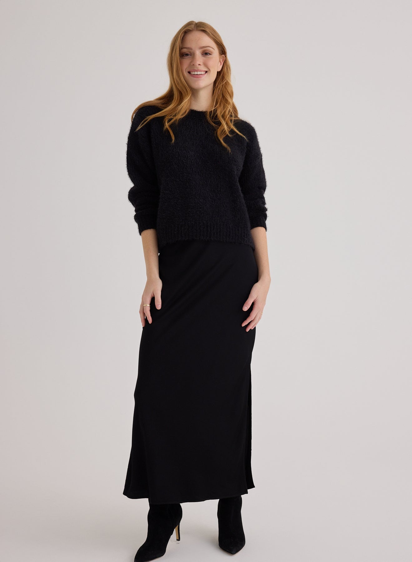 Bella Dahl Drop Shoulder Sweater in Black