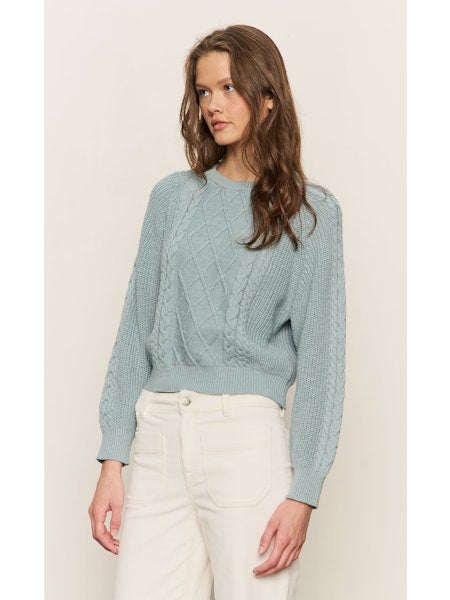 Sanctuary Nomad Cable Popover Sky Grey