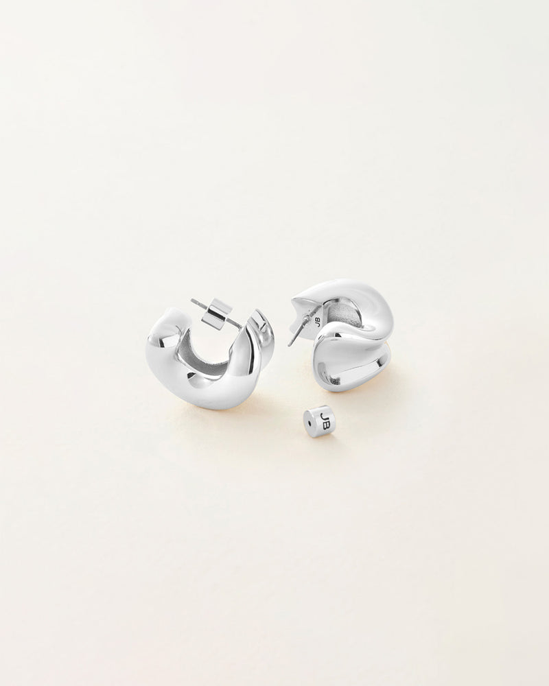 Jenny Bird Chunky Doune Hoops Silver