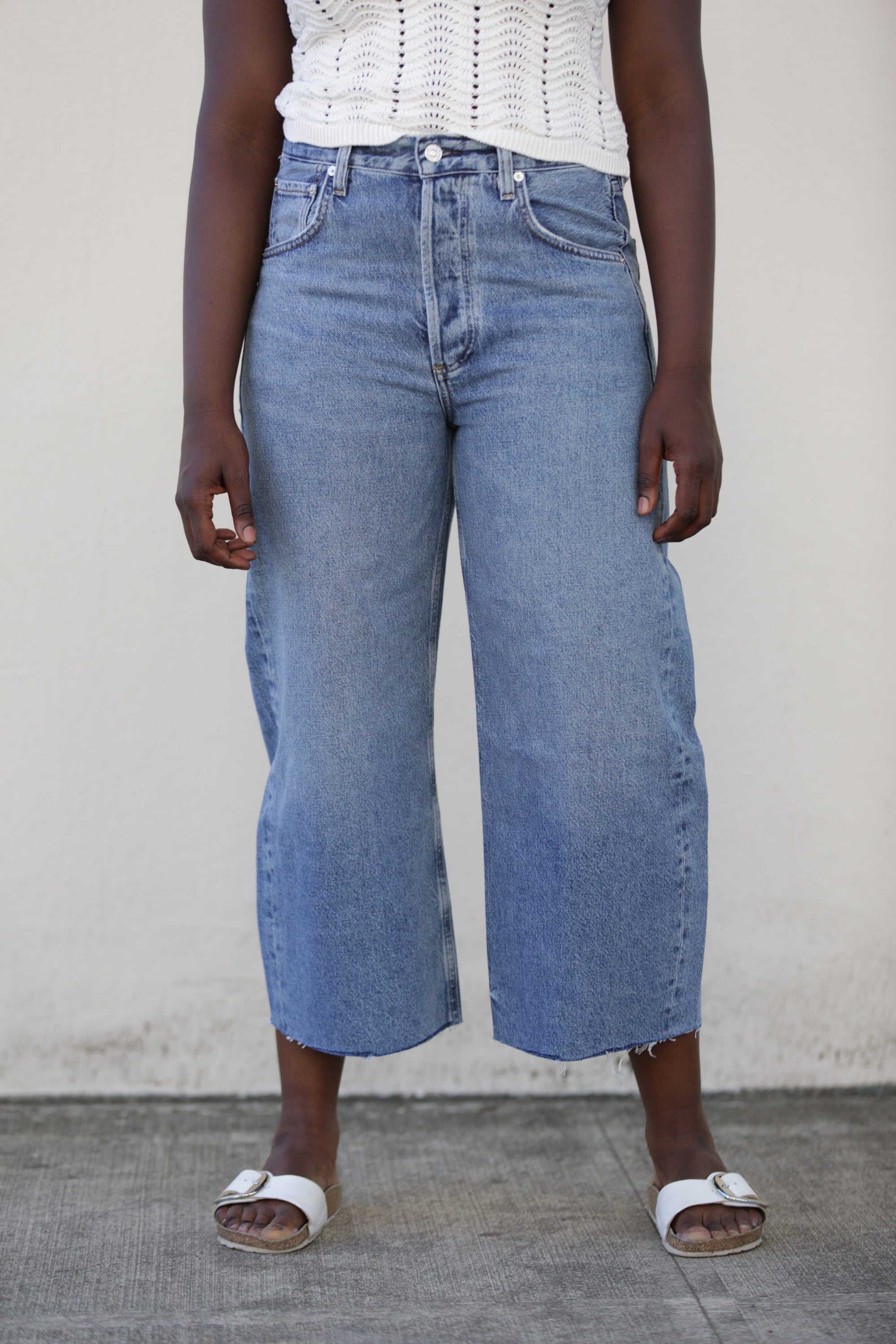 Citizens of Humanity Ayla Raw Hem Crop in Telegraph