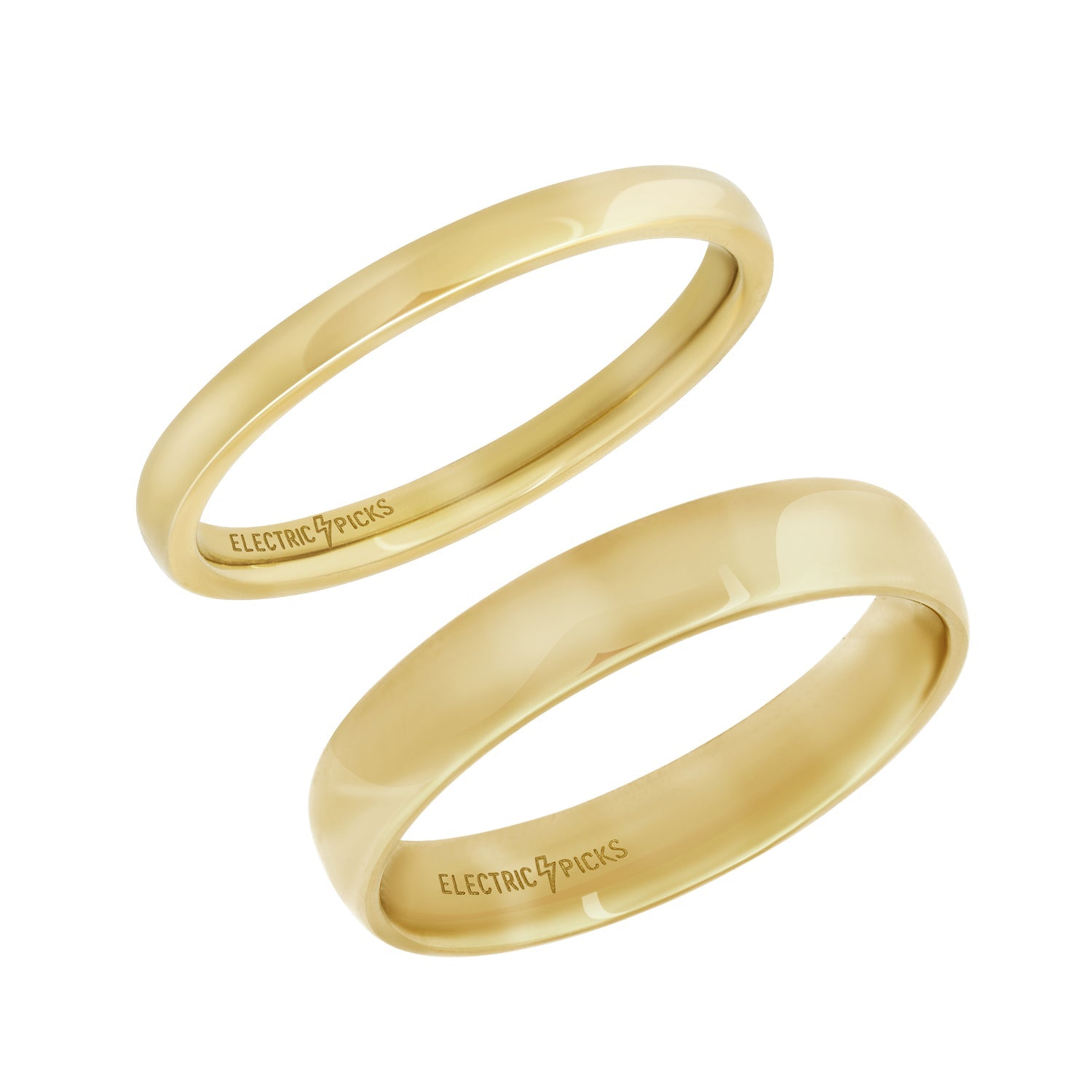 Electric Picks Cody Set of 2 Rings Gold