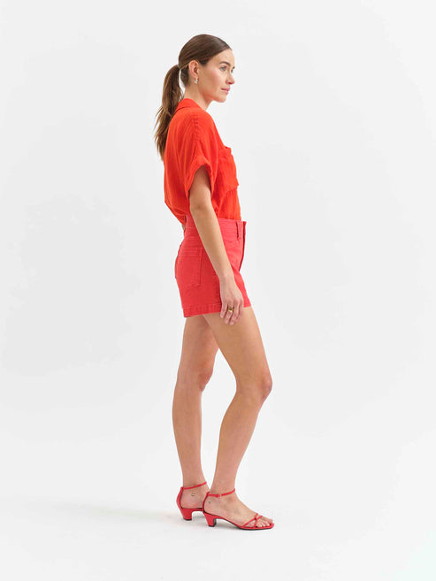 Daze Denim Valley Shorts in Cherry