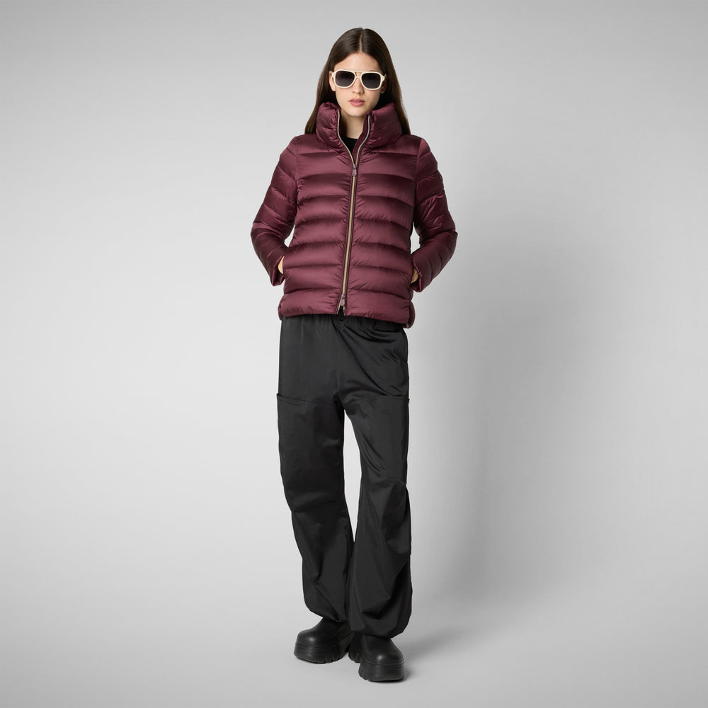 Save The Duck Lydia Jacket in Burgundy Black