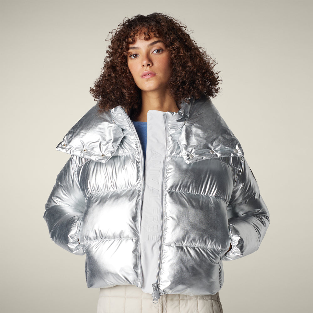 Save The Duck Giselle Puffer Coat in Silver