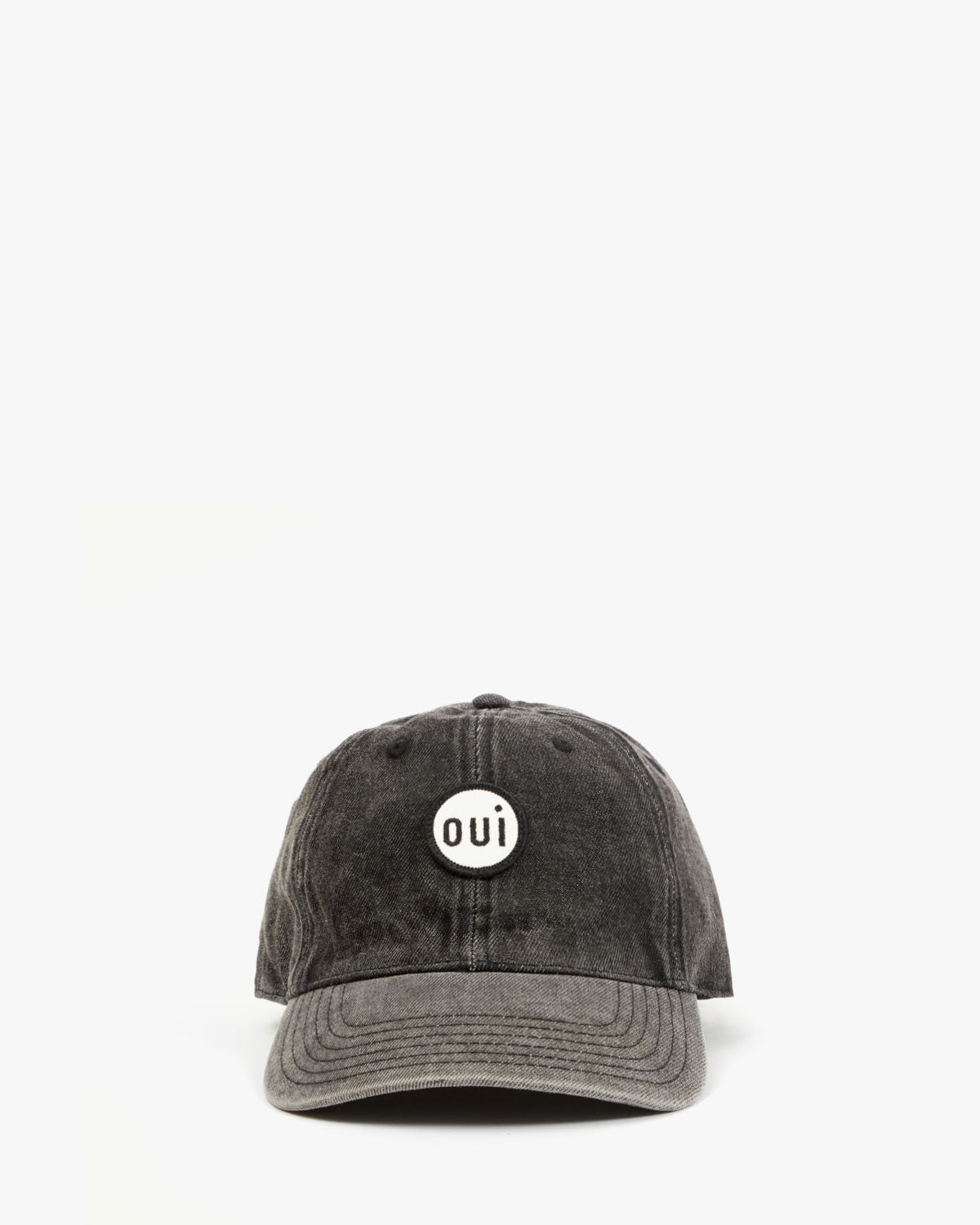 Clare V. Denim Baseball Hat Faded Black