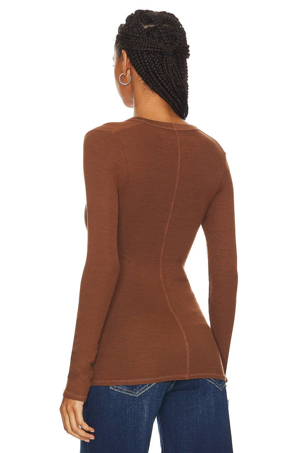 Enza Costa Rib Bold L/S U Neck