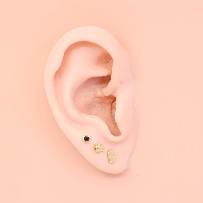 The Land of Salt Sun Stud Earrings Gold