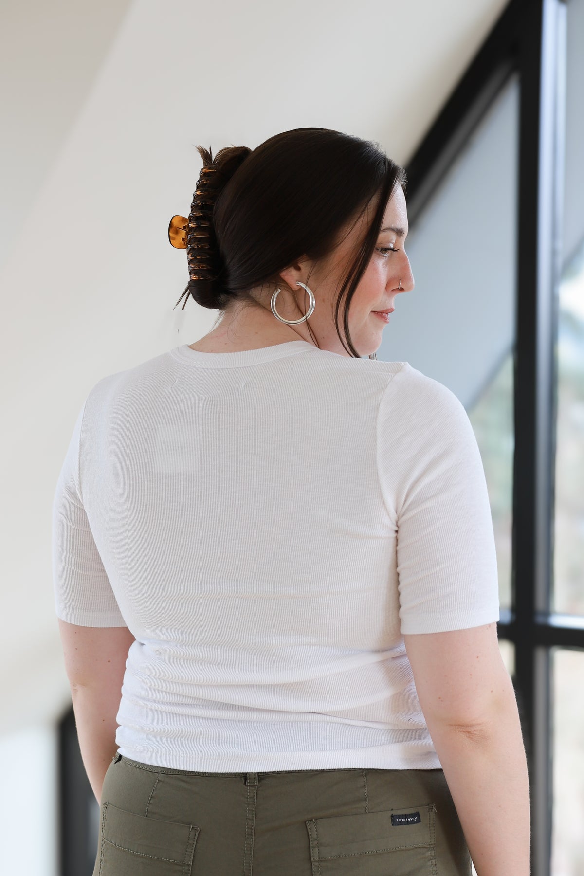 Enza Costa Textured Rib Half Sleeve U