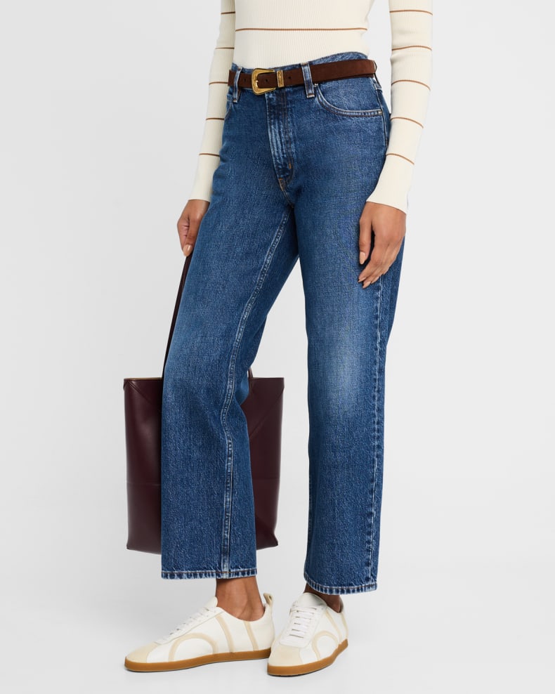 FRAME The Hang Mid Rise Straight Jean in Homer