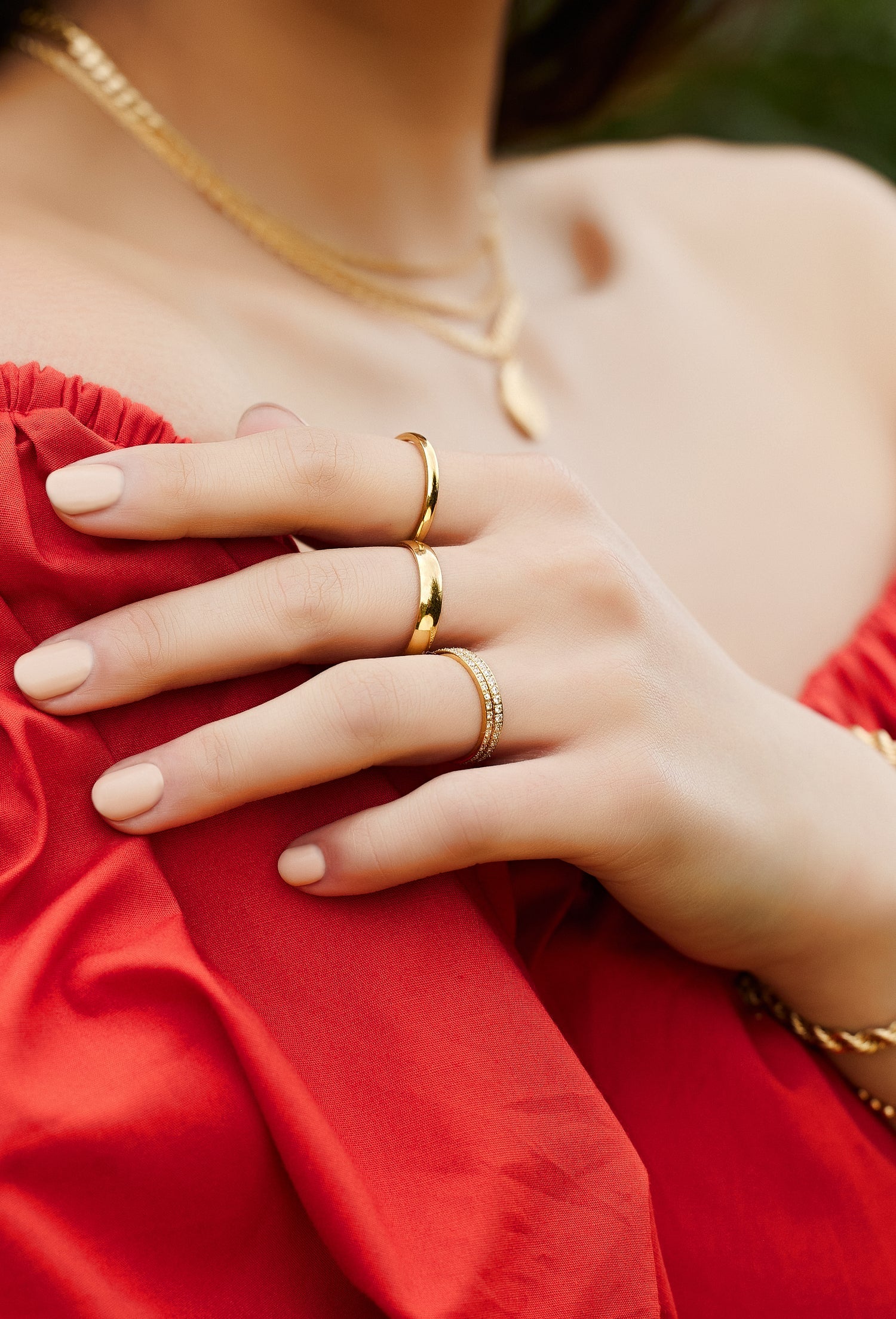 Electric Picks Cody Set of 2 Rings Gold