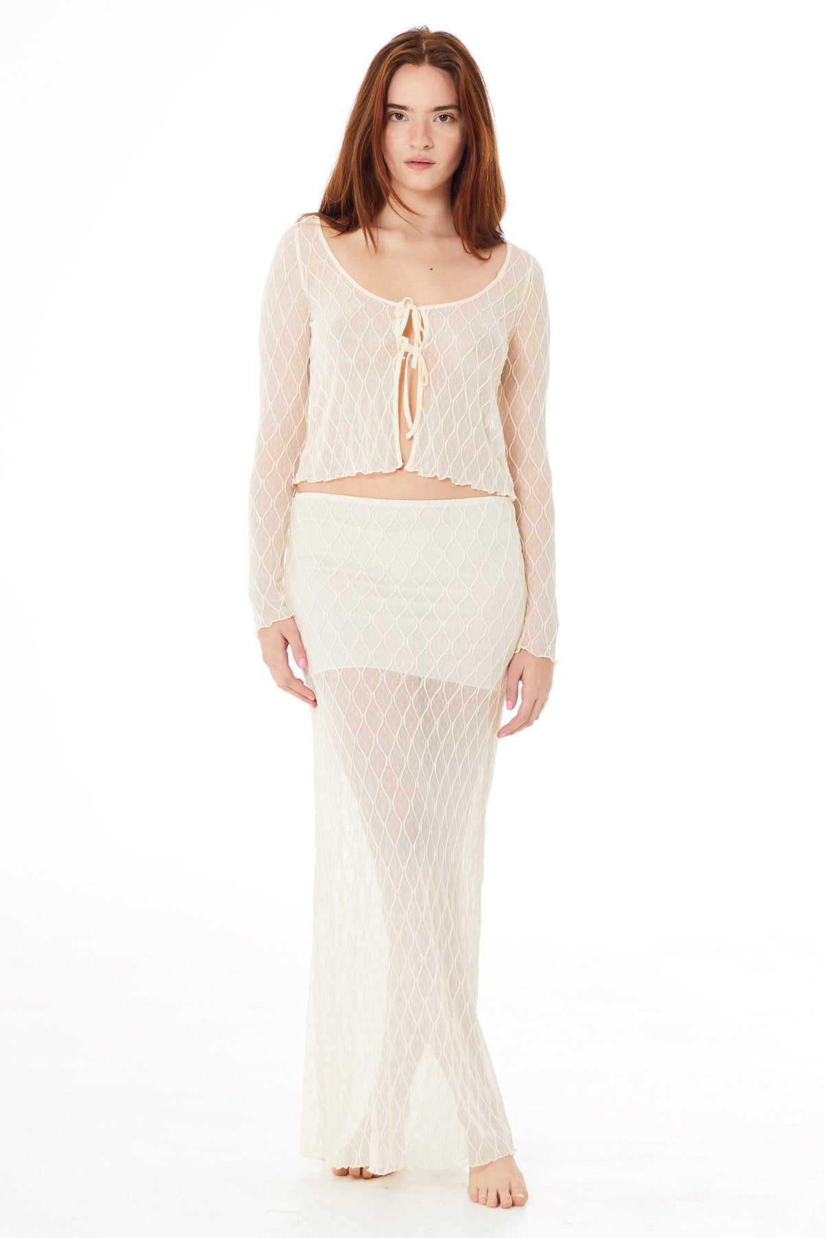 Find Me Now Wanda Mesh Tie Top