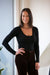 Good American The Feel Good Long Sleeve Body Black