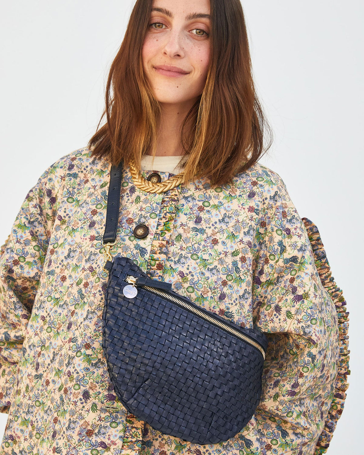 Clare V. Woven Checker Grande Fanny