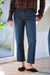 LE JEAN Sabine Straight Mid Rise in Dark Side