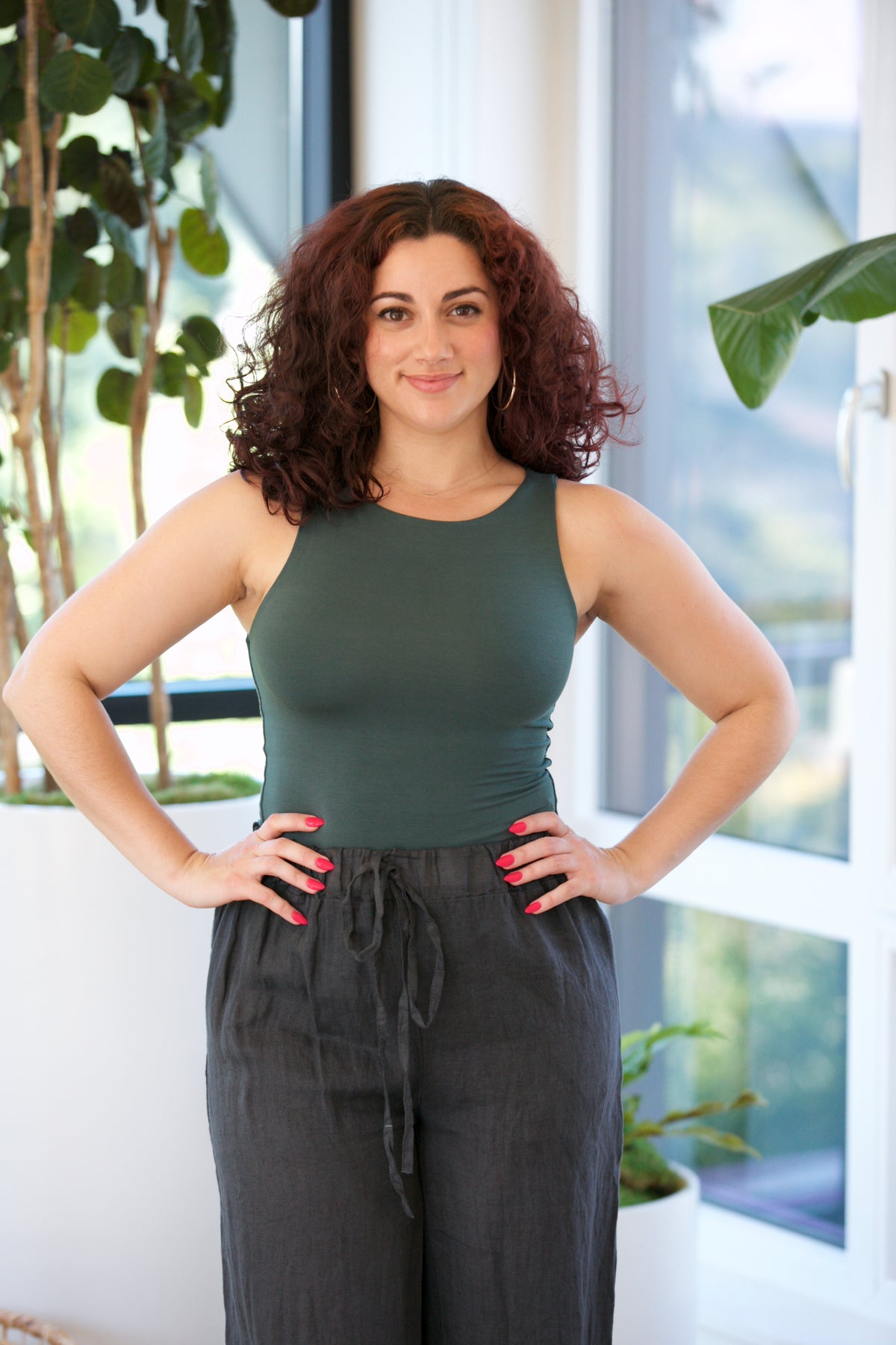 NYLAND Frances Boat Neck Tank Leaf