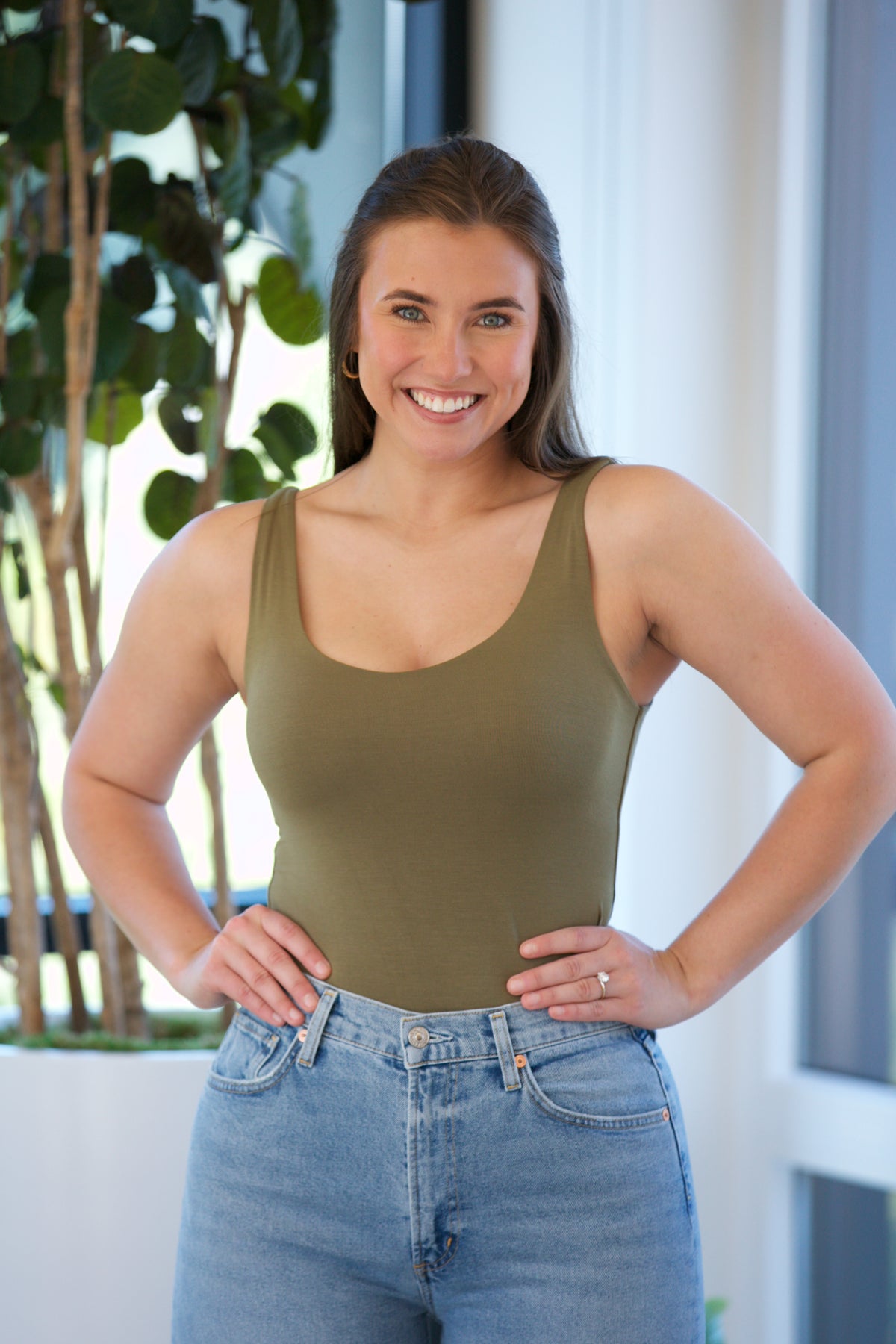 NYLAND Zaylee Jersey Tank Martini Olive