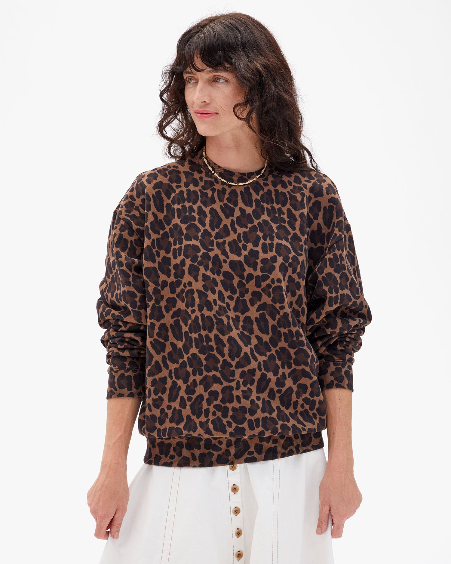 Clare V. Double Jag Oversized Sweatshirt