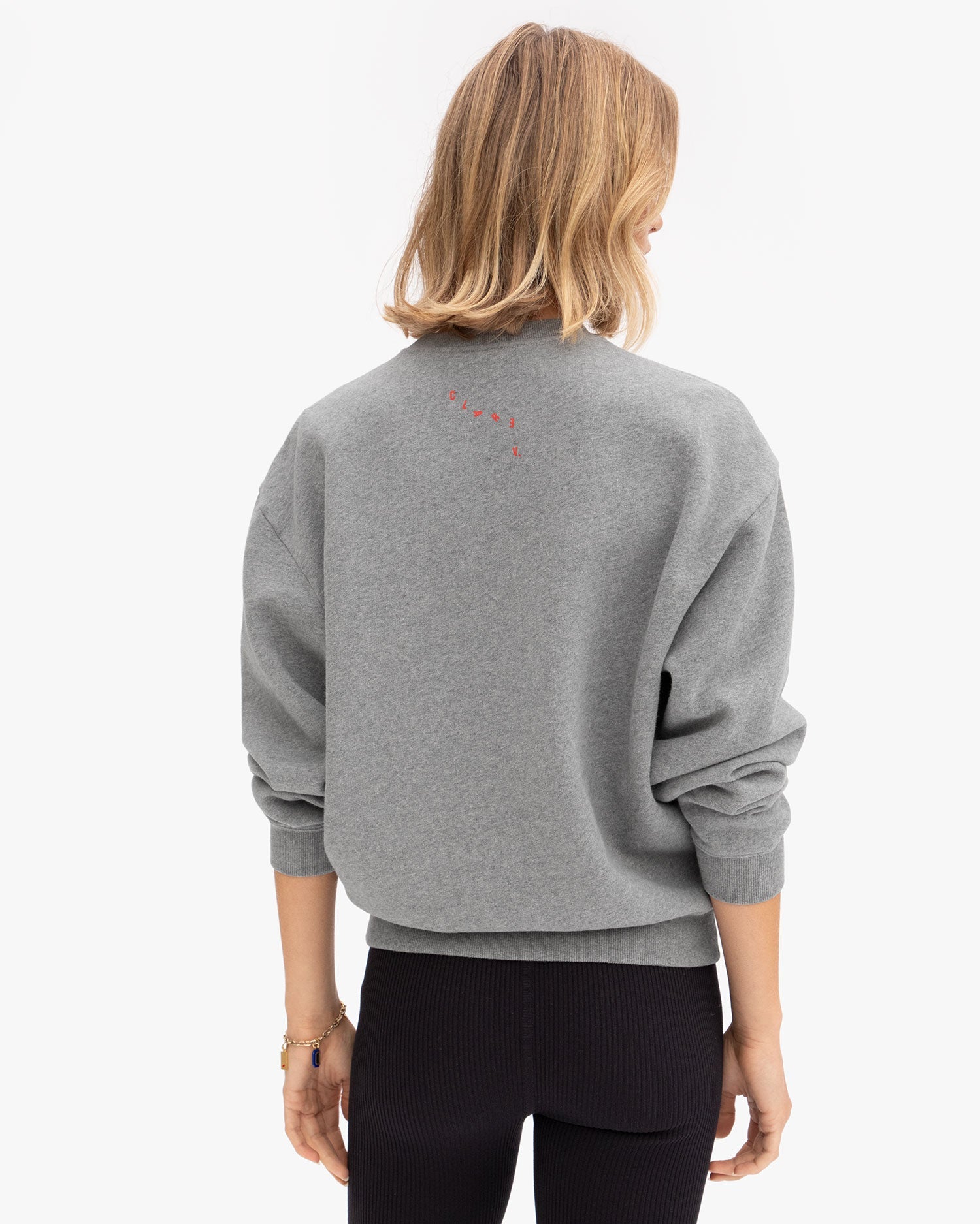 Clare V. Oversized Sweatshirt Triple Oui in Grey Melange