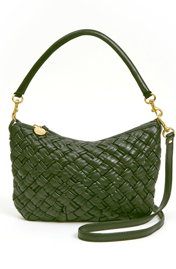 Clare V. Woven Petit Moyen Messenger Army Puffy