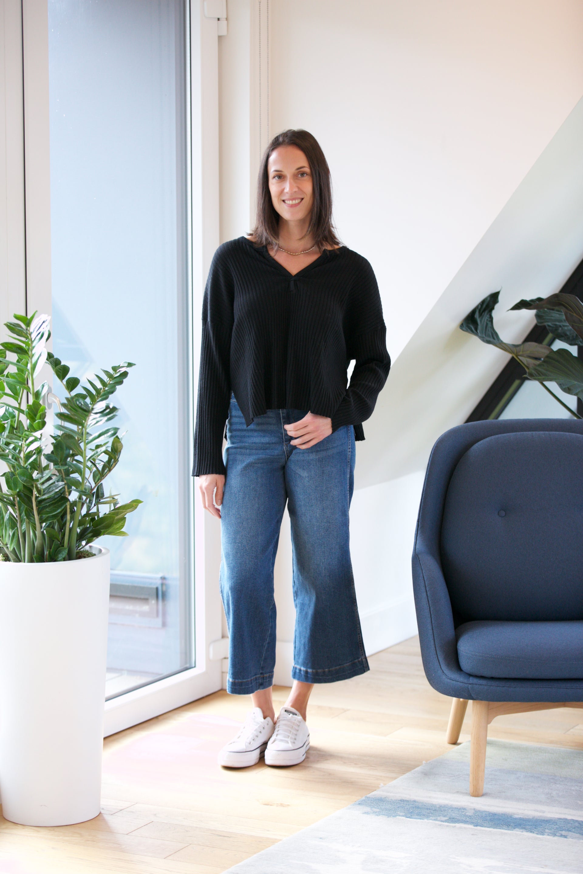PROJECT SOCIAL T Getaway Notch Neck Sweater Rib Pullover