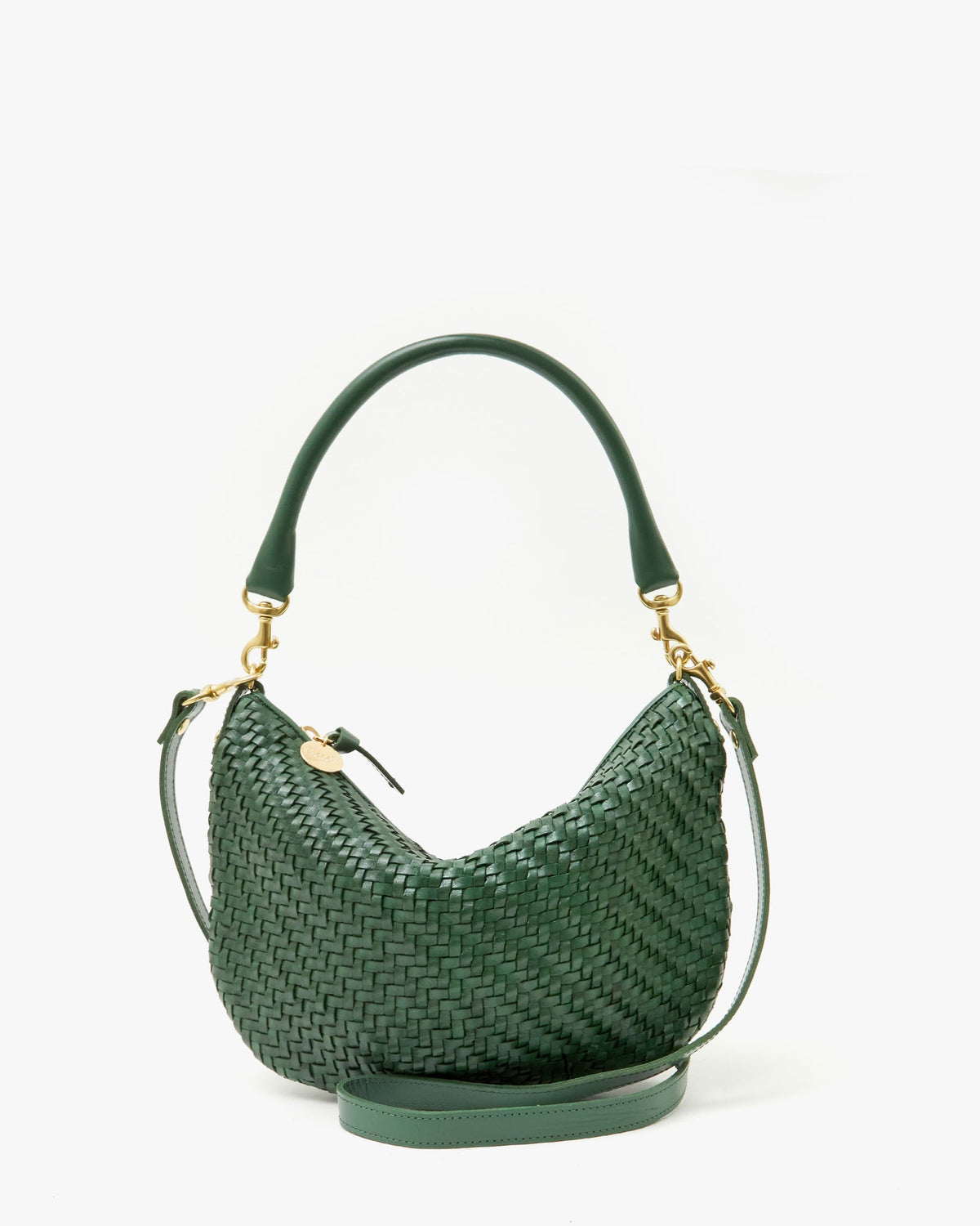 Clare V. Petit Moyen Messenger Evergreen Woven