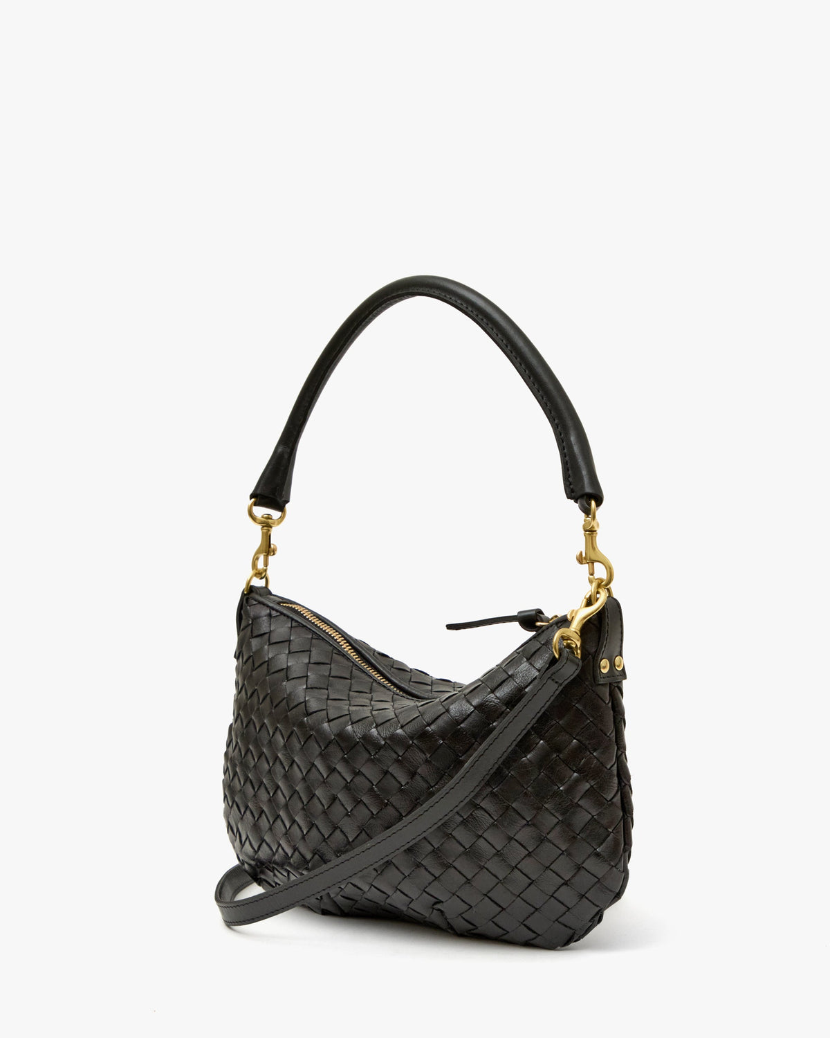 Clare V. Petit Moyen Messenger - Medium Woven Diagonal