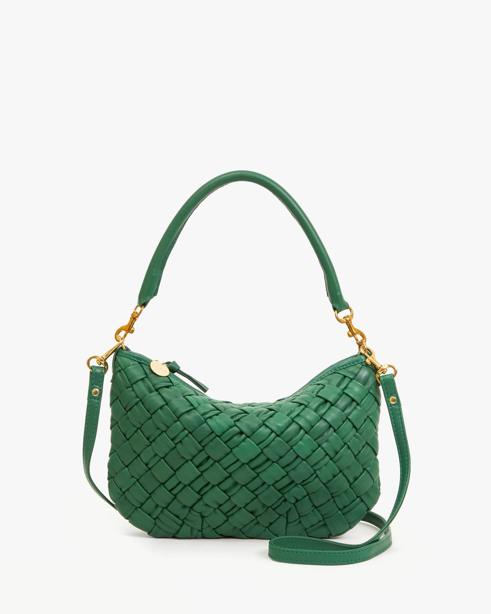 Clare V. Petit Moyen Fern Puffy Woven Nappa Messenger