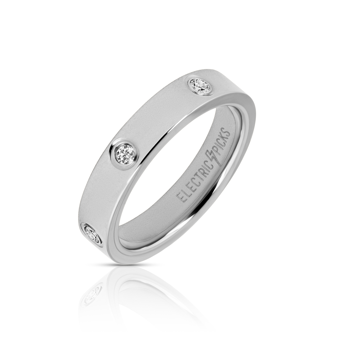 Electric Picks Knock Out Ring Silver