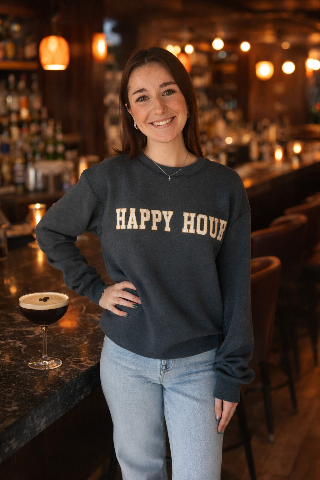 PROJECT SOCIAL T Happy Hour/Hungover Reversible Sweatshirt