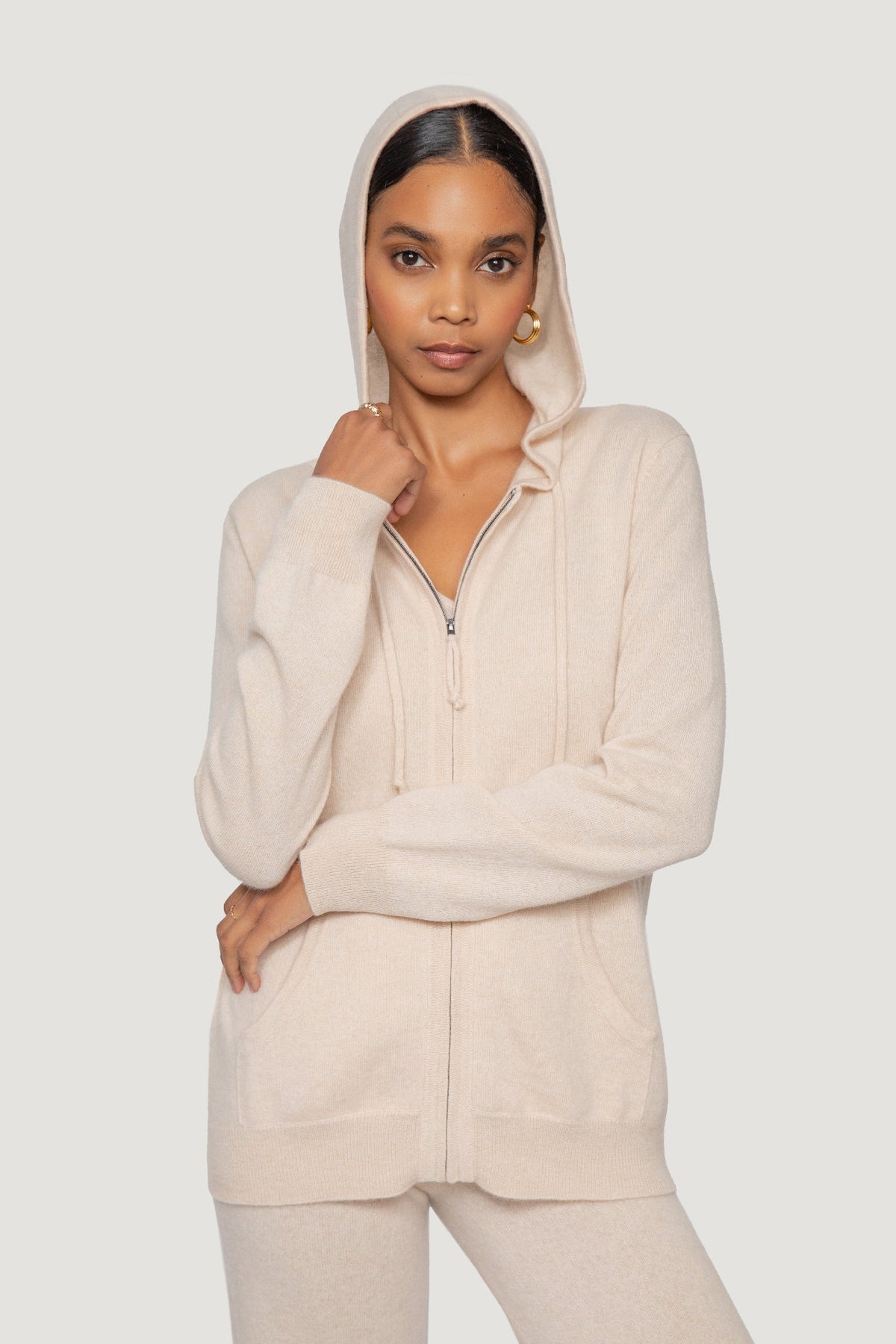 Quinn Cashmere Zip Hoodie