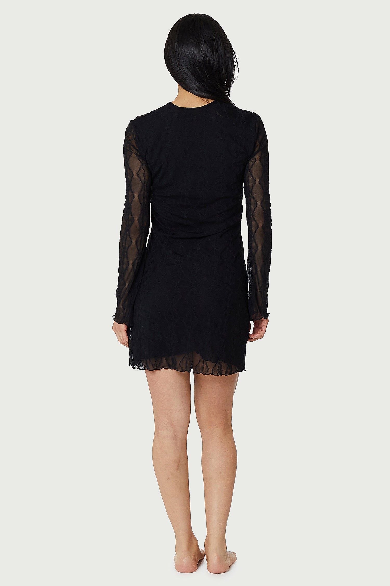 Find Me Now Mariposa Long Sleeve Bow Mini Dress