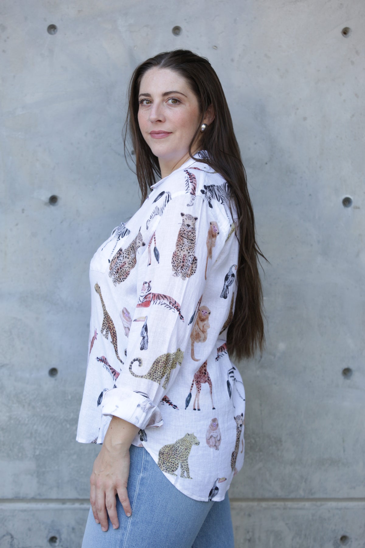 Rails Charli Button Down in Jungle Animals