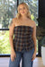 SAGE THE LABEL Old Money Strapless Bustier Top navy Brown
