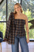 SAGE THE LABEL Old Money Strapless Bustier Top navy Brown