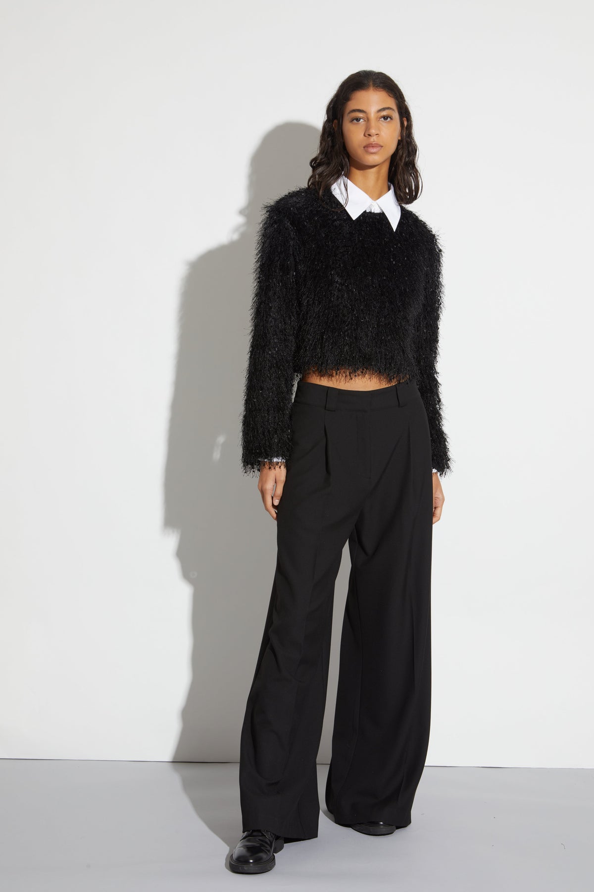 Saint Art Tiffany Mid-Waisted Wide Leg Trouser Black