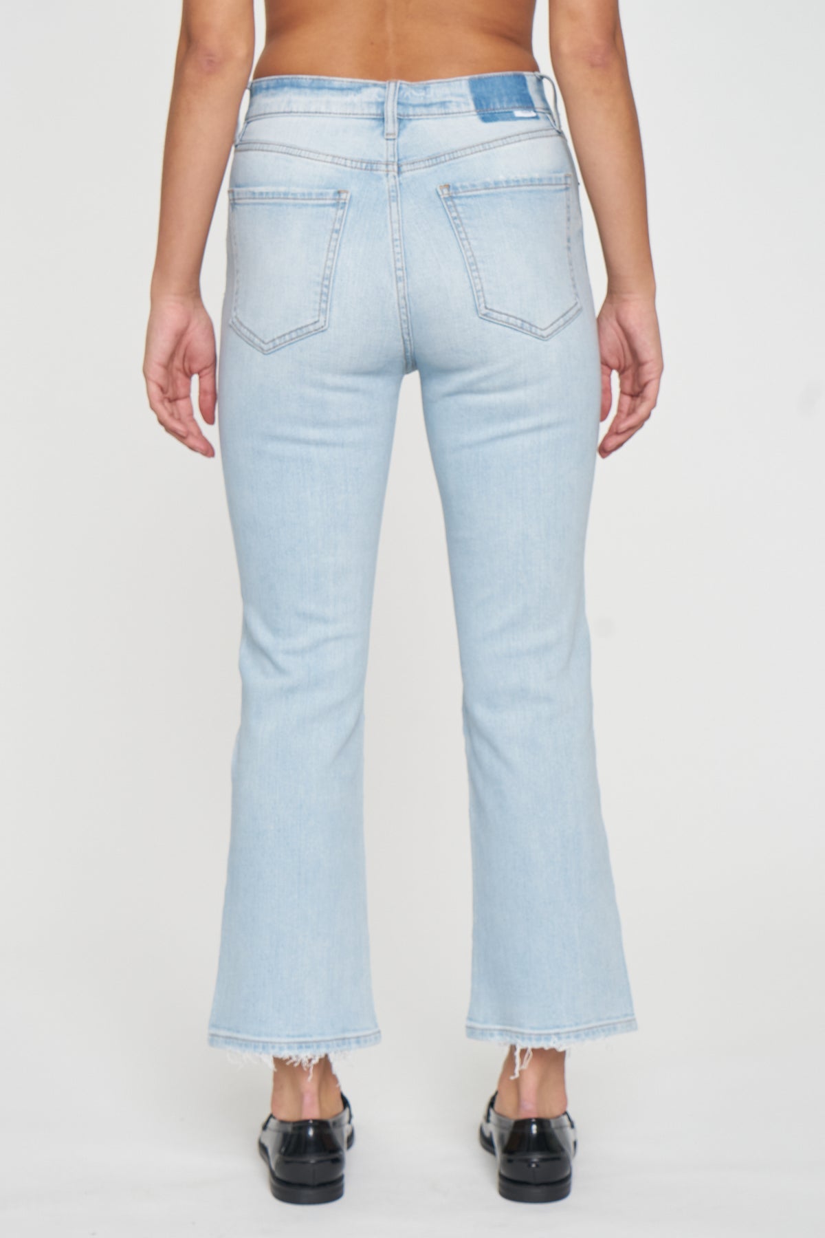 Daze Denim Shy Girl High Rise Crop Flare in Believer