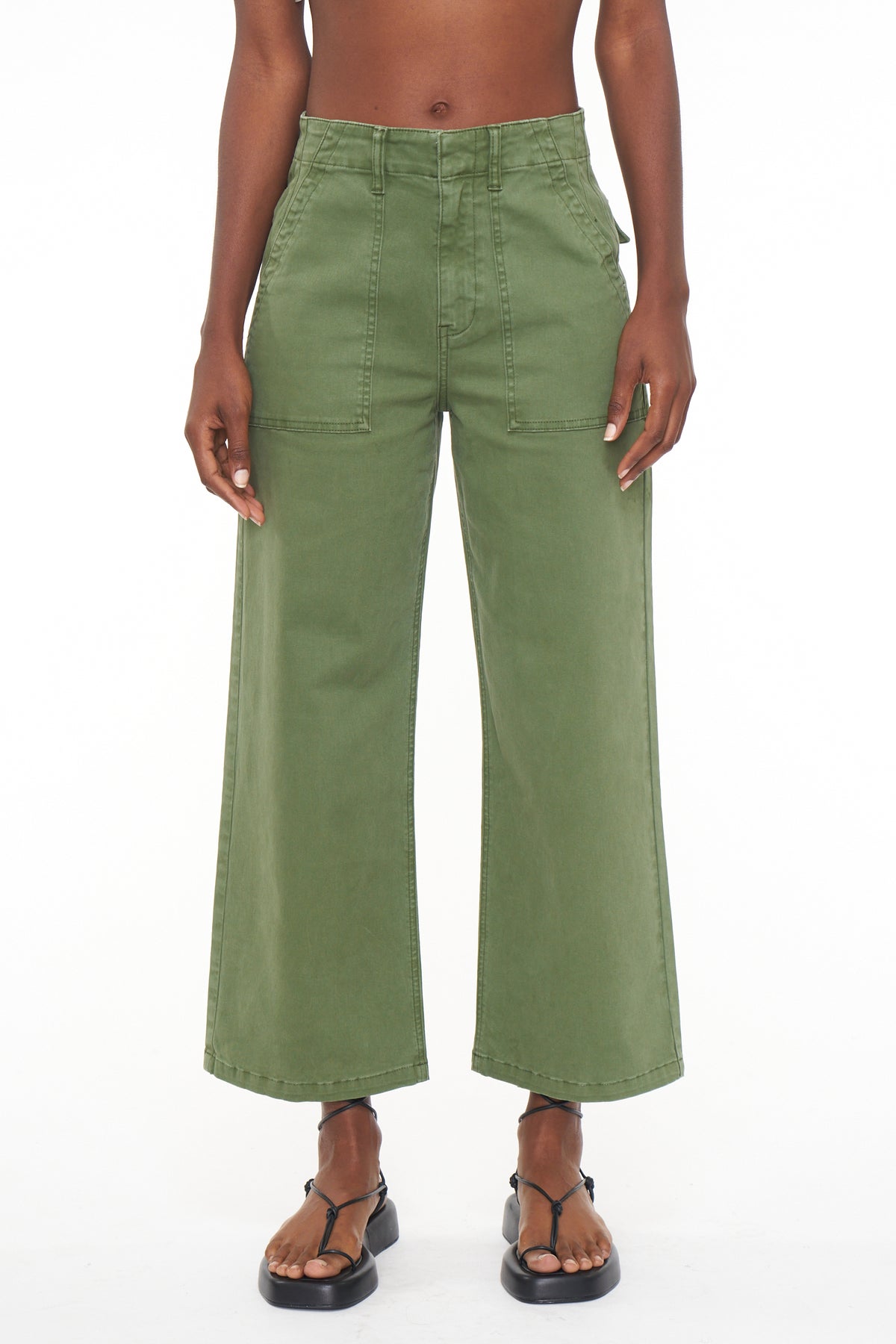 PISTOLA Sophia Wide Leg Utility Ankle in Basil