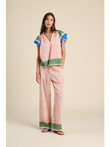 Birds of Paradis by Trovata Vera pant in Santorini Border