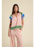 Birds of Paradis by Trovata Clover Blouse in Santorini Border