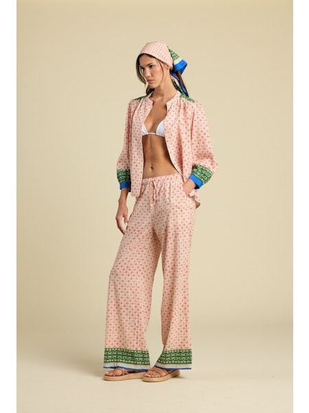 Birds of Paradis by Trovata Vera pant in Santorini Border