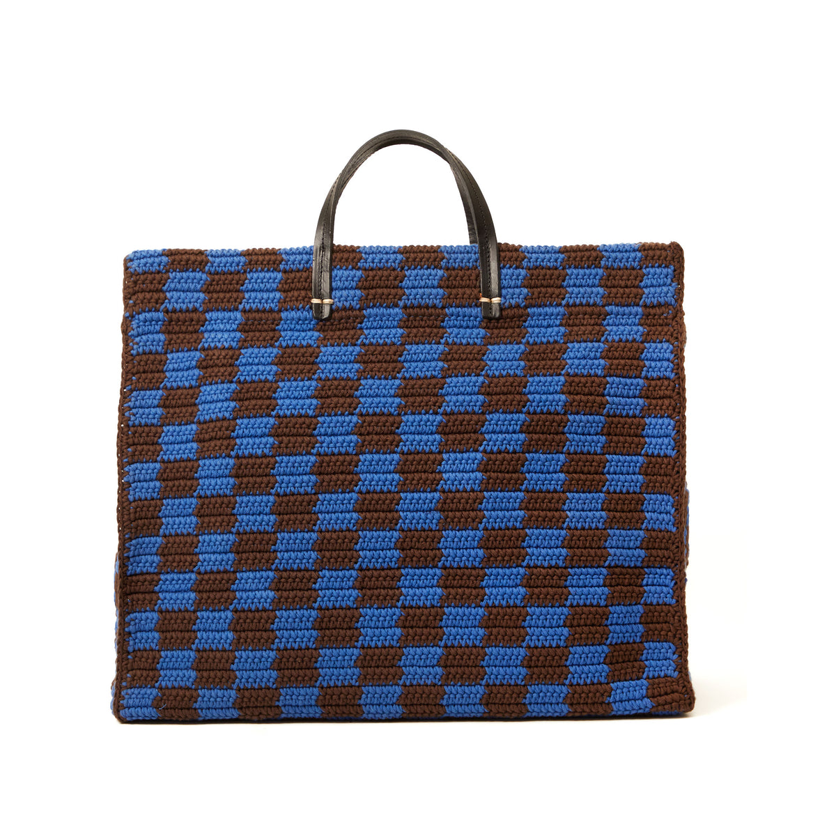 Clare V. Summer Simple Tote Dark Blue Chocolate