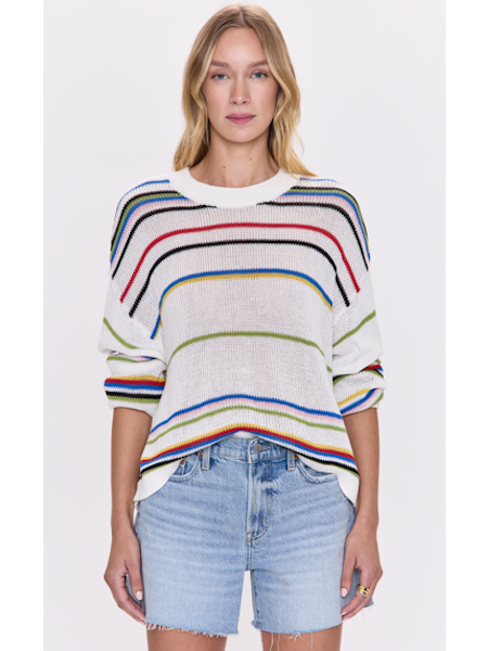 PISTOLA Eva Sweater in White Multi Stripe