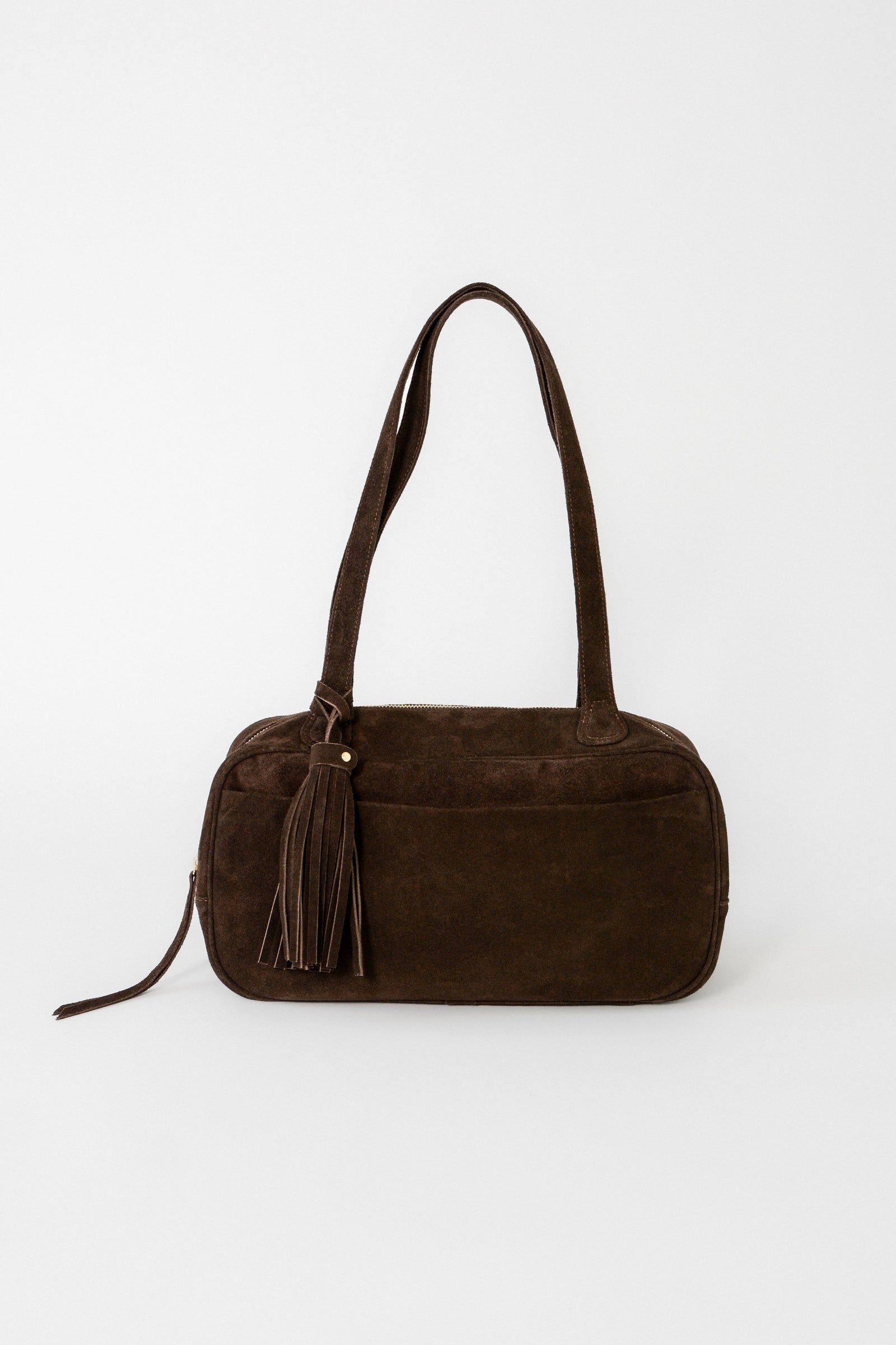 TAH TS Ari Bowler Bag Chocolate Suede
