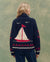 THE GREAT. The Sailboat Lodge Cardigan in Dark Navy