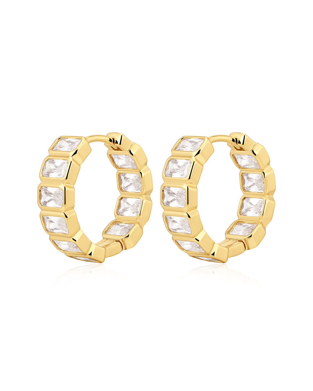 LUV AJ The Bianca Bezel Hoops