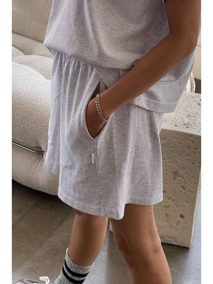 Le Bon Shoppe Flared Basketball Shorts Ice Grey