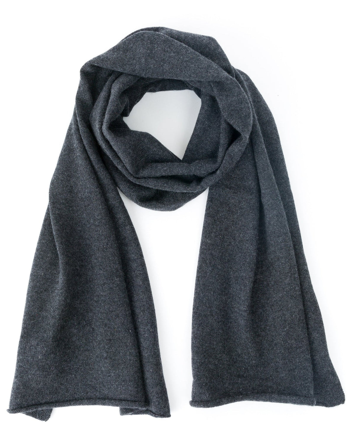 Quinn Cashmere Marled Scarf in Charcoal Heather