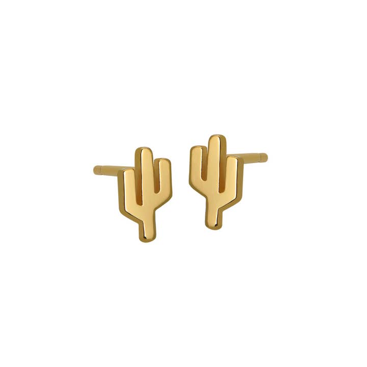 The Land of Salt Saguaro Cactus Stud Earrings