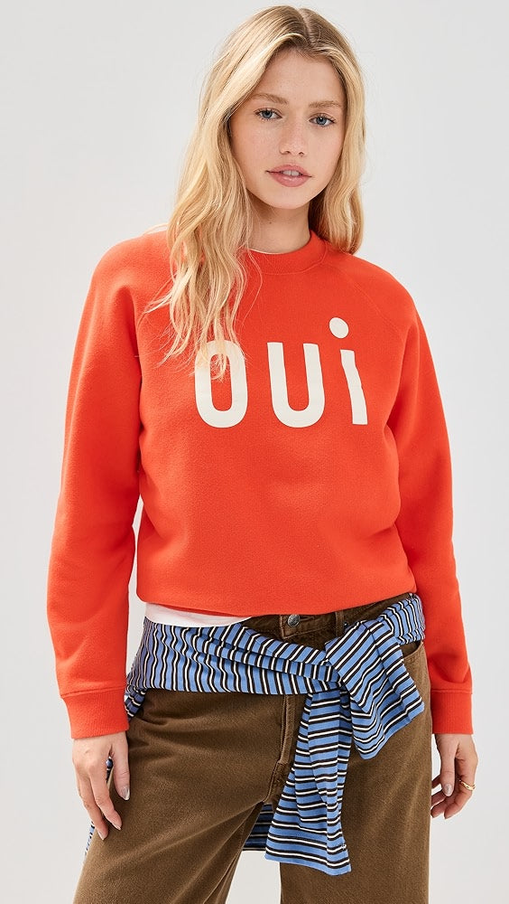 Clare V. Oui Sweatshirt in Super Red