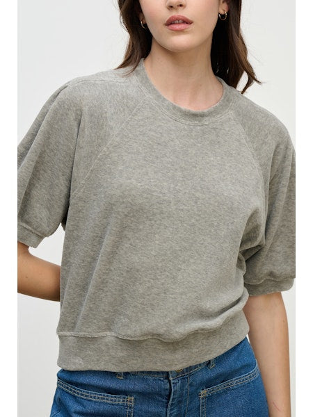 Velvet by Graham & Spencer Avis SS Knit Heather Grey